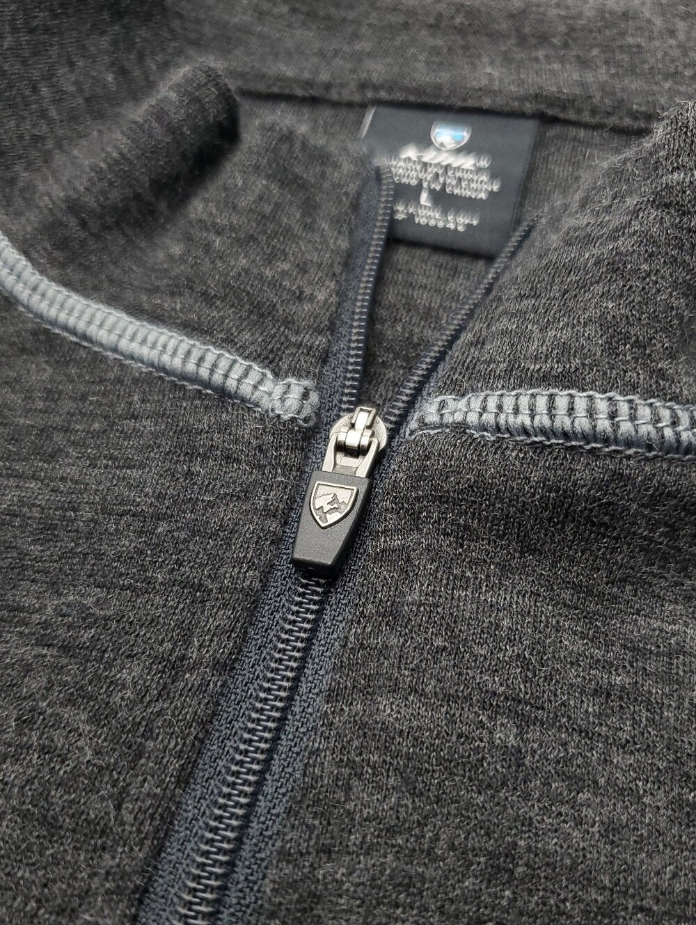 Kuhl Team Sweater Mens Size Large Merino Wool Gray 1/4 Zip Warm Hiking Outdoors - Picture 9 of 10